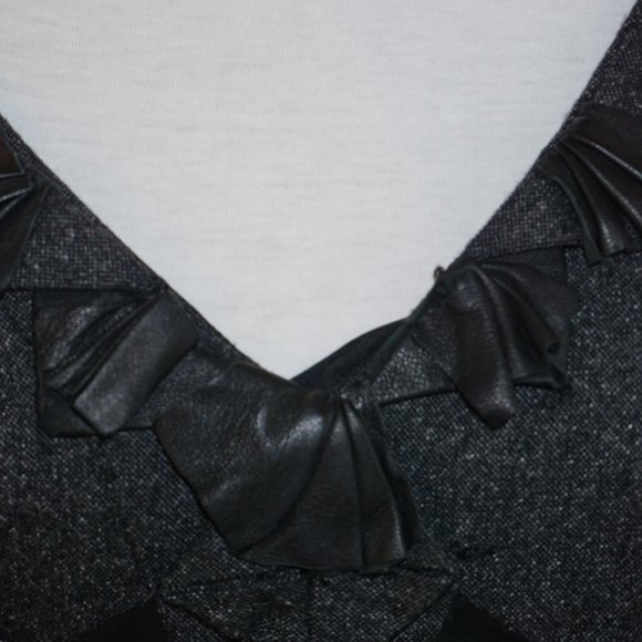 Rebecca Taylor Lamb Trim Silk/Wool Tweed Dress 6 - Picture 8 of 15